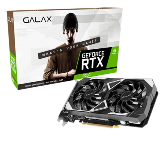 PLACA DE VIDEO GALAX RTX3050 EX DLSS RAY TRACING G-SYNC GDDR6 6GB 2 FANS PRETO(A)