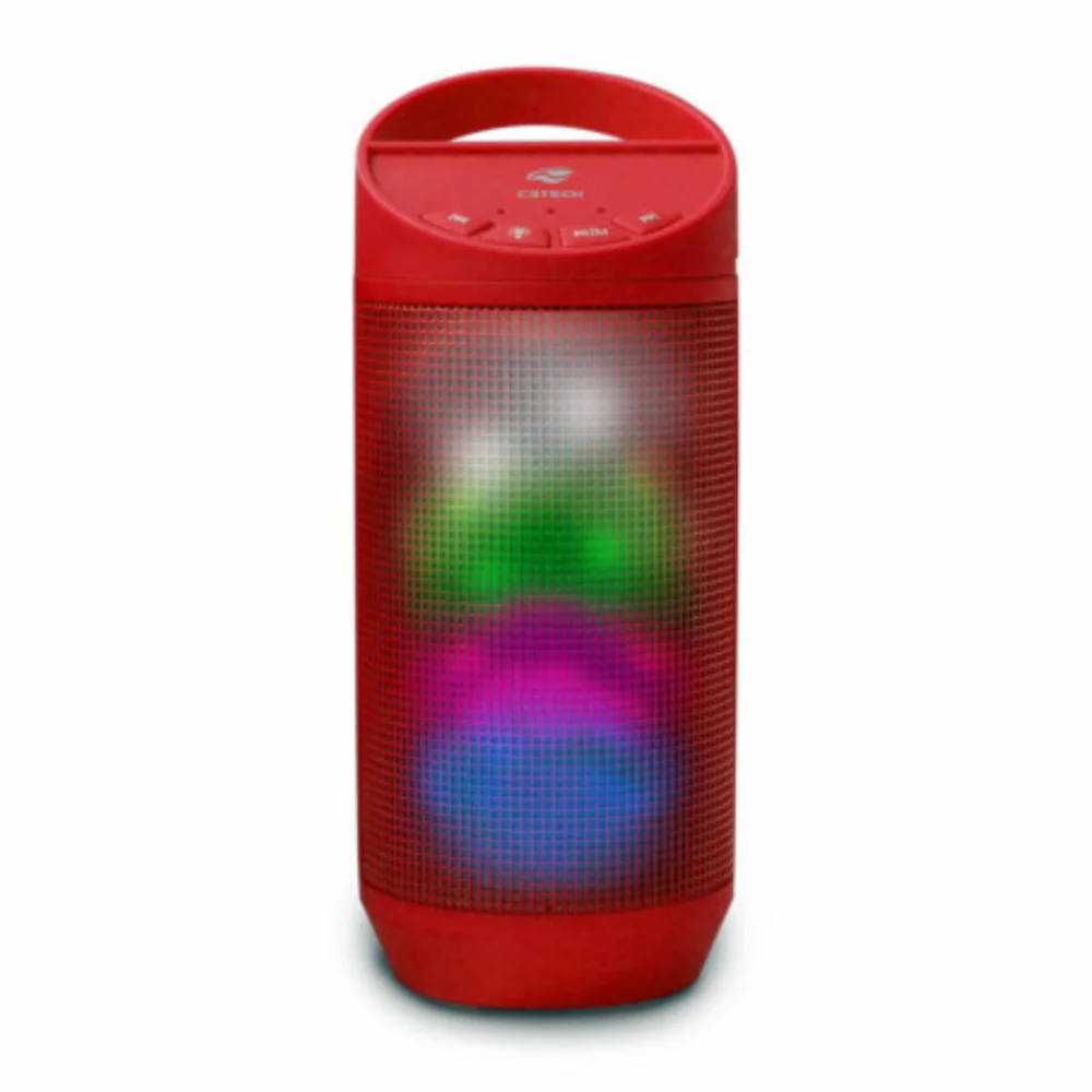 CAIXA DE SOM PORTÁTIL C3 TECH BEAT BLUETOOTH LED 8W RMS VERMELHO(A)
