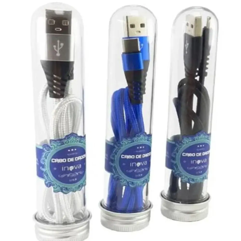 CABO USB TUBO PARA IPHONE 3.4A 1 METRO