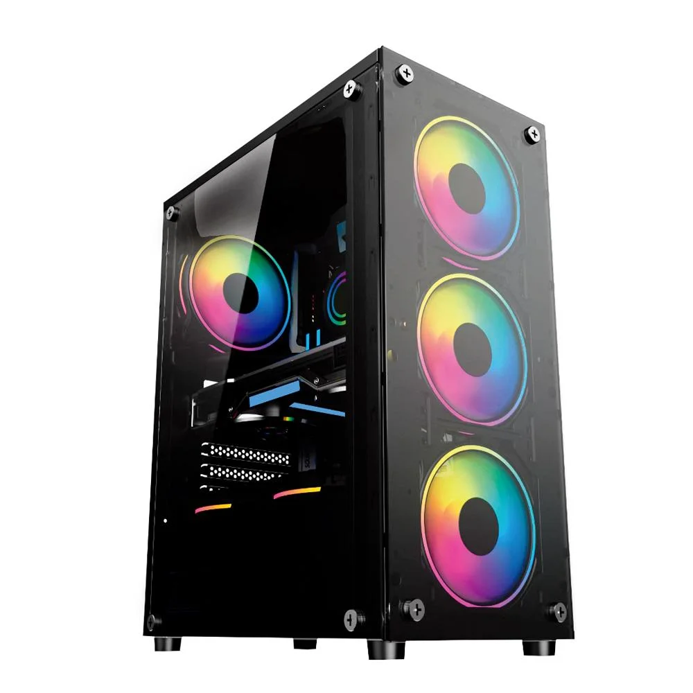 GABINETE GAMER HAYOM PRETO - GB1749 COM FAN